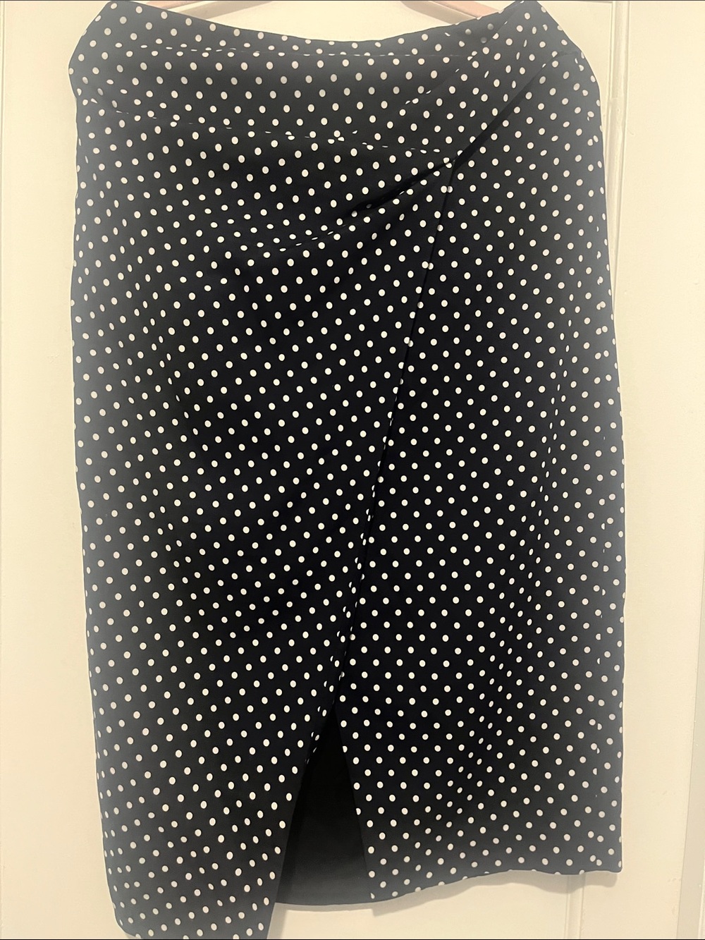Judith & Charles Faux Wrap Polka Dot Skirt in Black and White